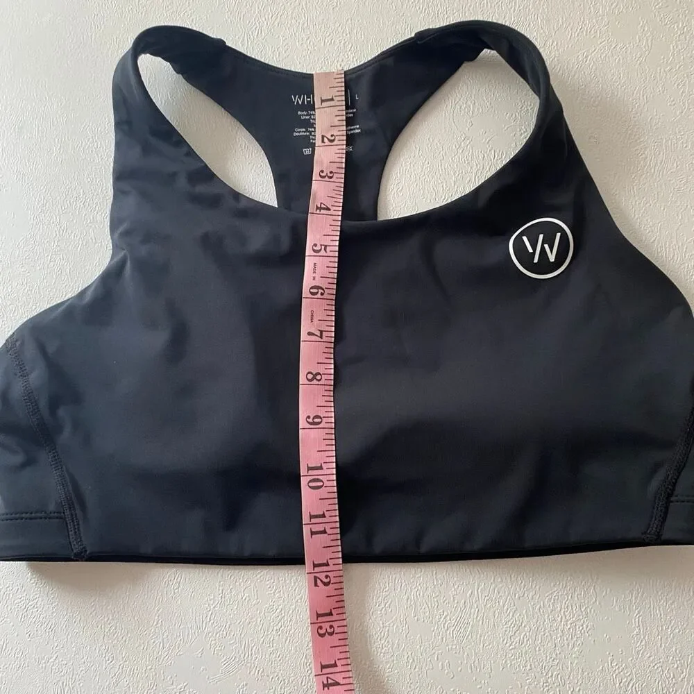WHOOP Black Racerback Sports Bra Size L High Support Workout Running